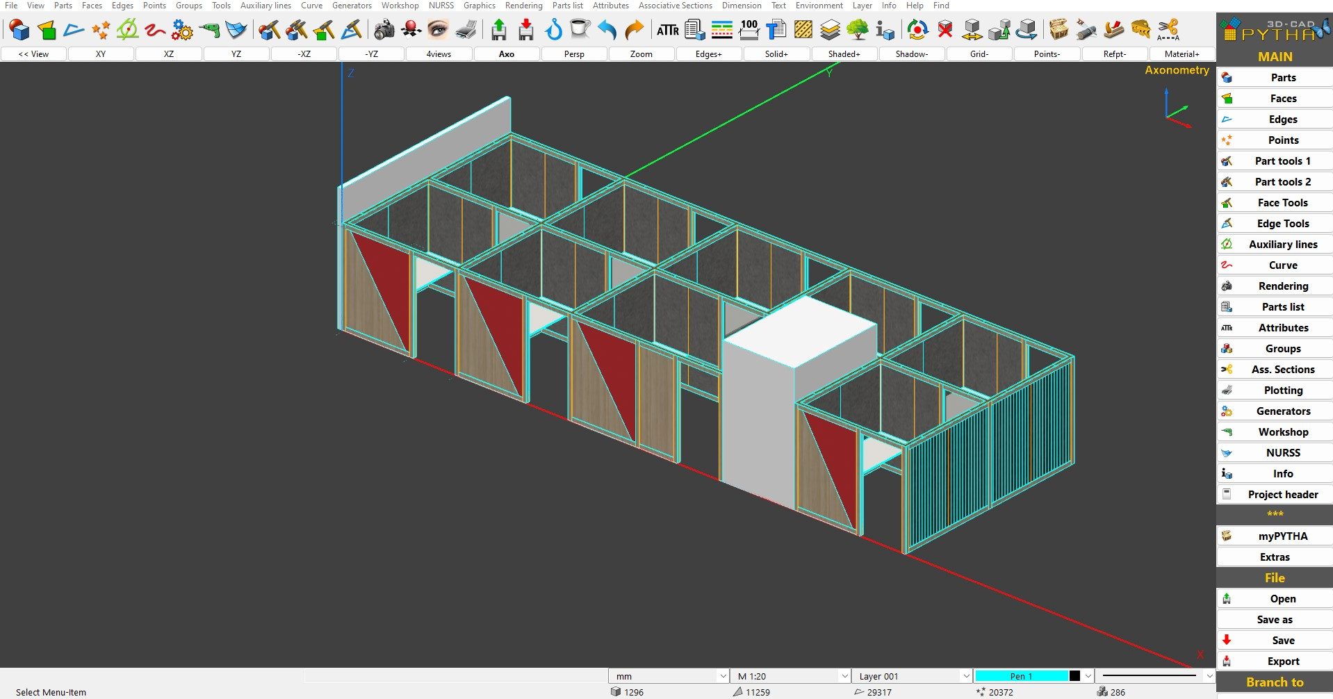 Office Booth 3D Design | Pytha 3D CAD Software | Inline Consulting