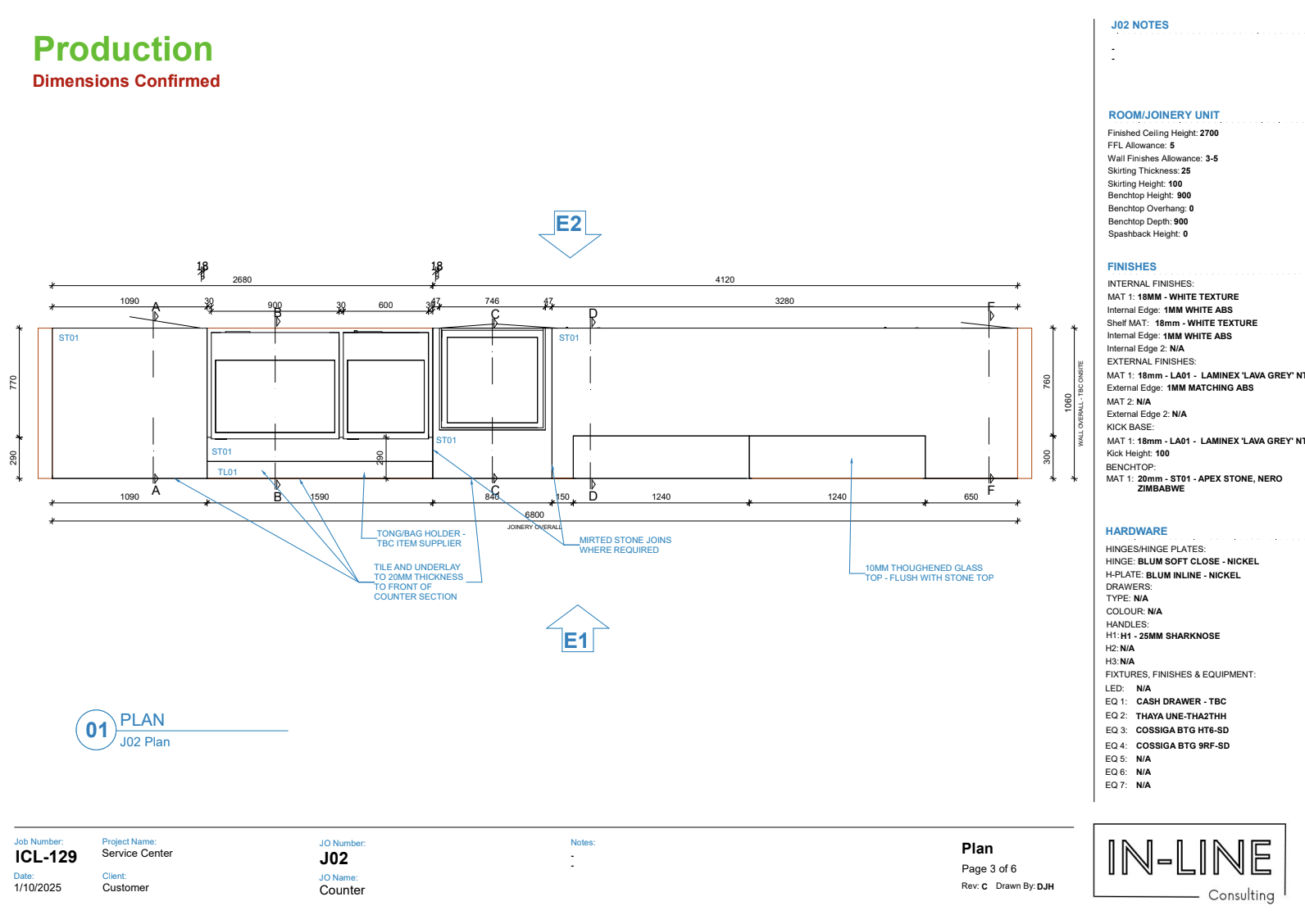 Joinery Design Layout | First Draft | Inline Consulting