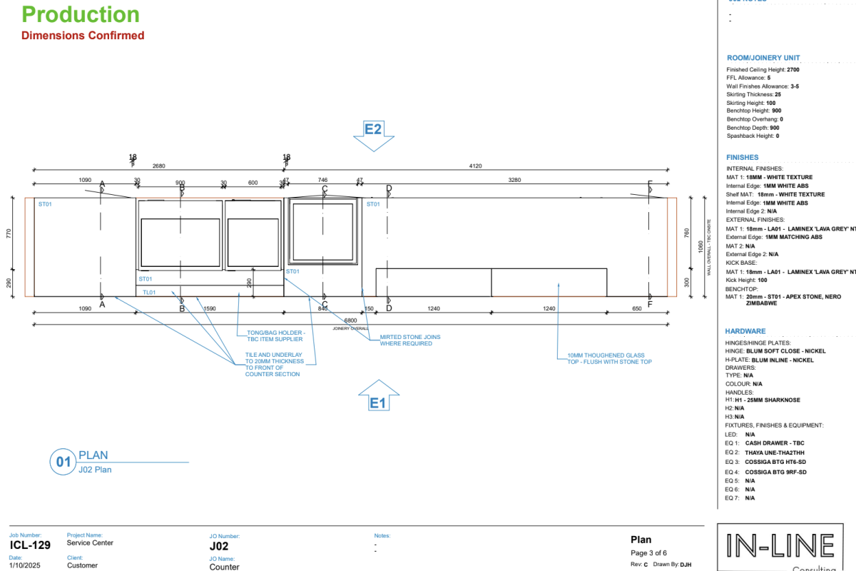 Joinery Design Layout | First Draft | Inline Consulting
